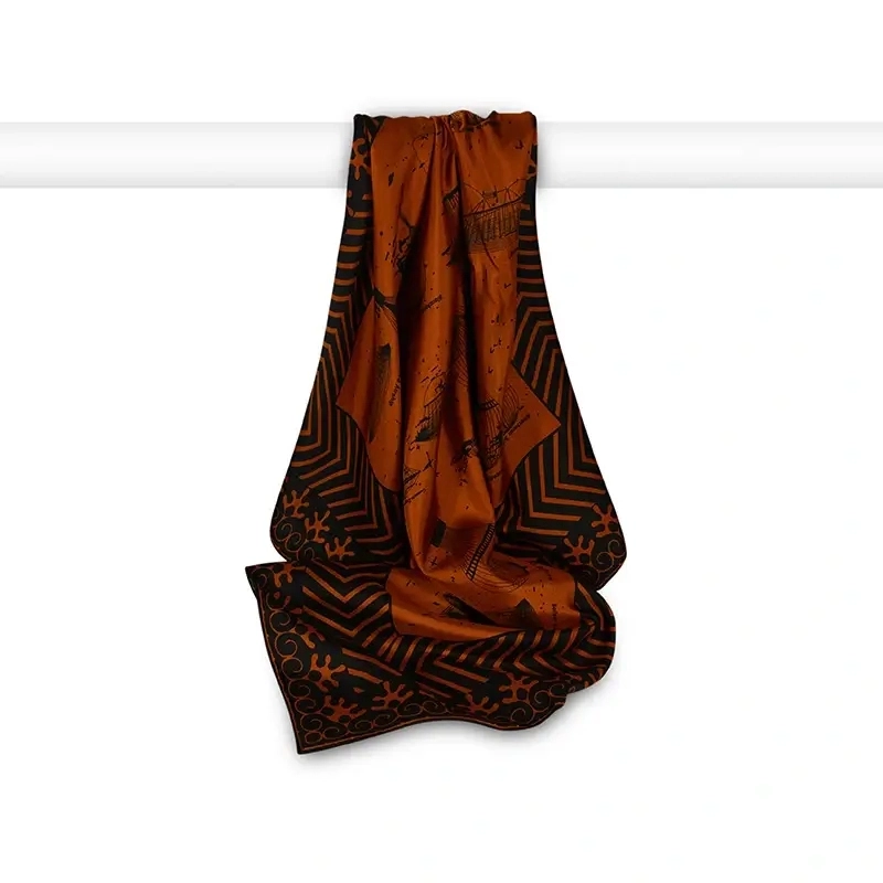 custom printed silk square scarf by Xinhe Textiles